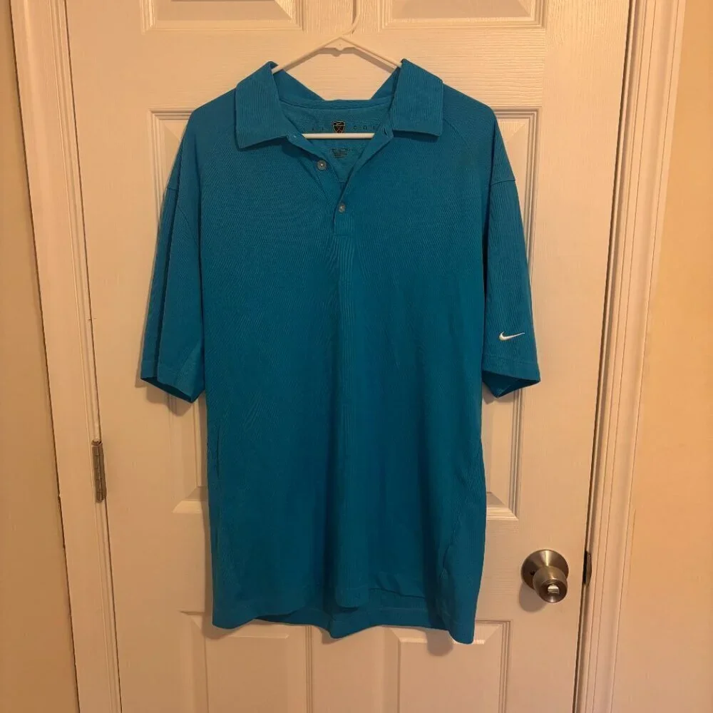 Nike Golf Fit-Dry Polo Shirt Mens XL Extra Large Blue Short Sleeve 208470-418